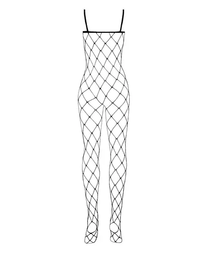 Бодістокінг з великим вічком і відкритими грудьми Obsessive Bodystocking N102 чорний комбінезо S/M/L - фото 4