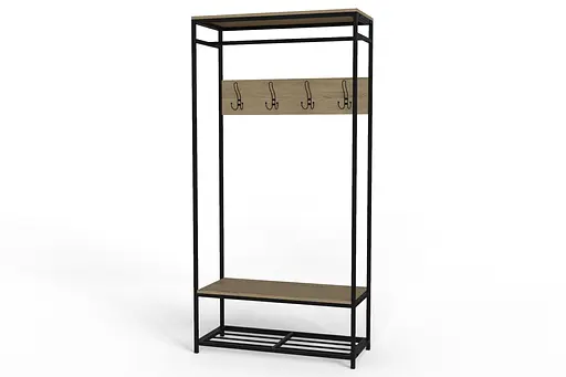 Вішалка модульна підлогова Ferrum-decor Треліс 15 180x90x38 чорний ДСП Дуб Сонома 16мм (FRD-104364) - фото 3