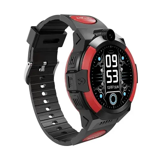 Смарт-часы детские LEMFO LT32 GPS 4G с камерой WI-FI GPS SIM-карта силиконовый ремешок Black Red (17453)