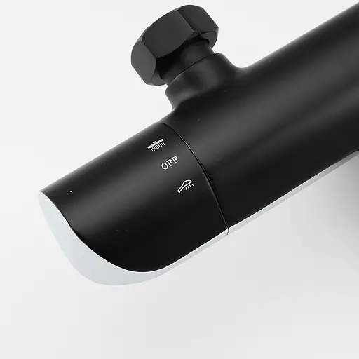 Душевая система с термостатом Gappo G2403-56, излив - переключатель на лейку 3 режима, черный/хром, Черный матовый - фото 3