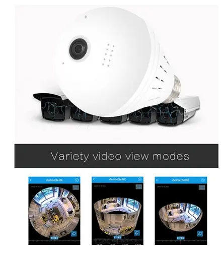 Панорамна Wi-Fi IP камера 360 ° лампочка EC75B-P12 - фото 2