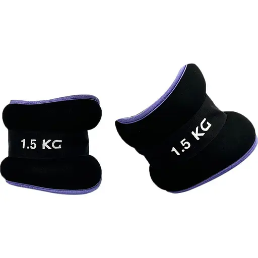 Утяжелители EasyFit 2 х 1.5 кг для ног и рук Черные с фиолетовым (EF-1015-V) - фото 1