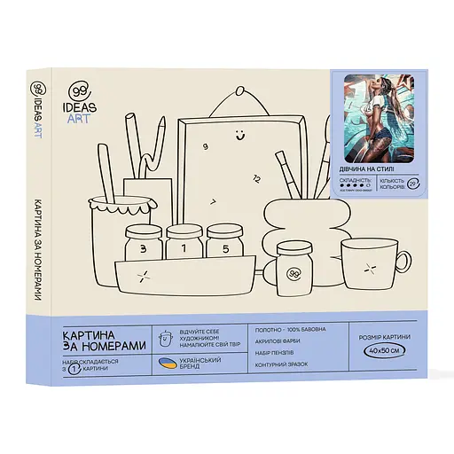 Набор росписи по номерам "Девушка на стиле" 40*50 см* - фото 2