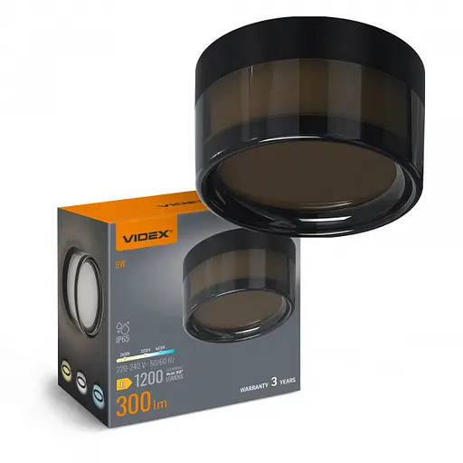 LED светильник IP65 круглый VIDEX BHD01 9W 2400-3200-4300K Black - фото 1