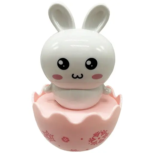 Дитяча неваляшка "Зайчик" Bambi 657-55(White) 7,5 см, брязкальце - фото 1