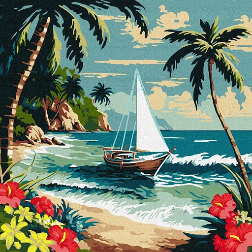 Набір для розпису по номерах Сонячний берег, 40x40 см, КНО2781