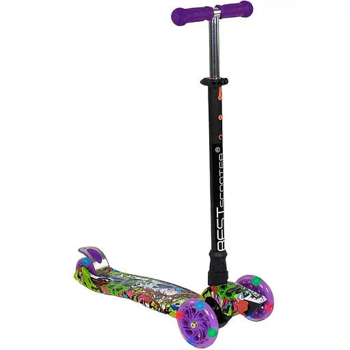 Самокат дитячий Best Scooter 59х17х26 см Фіолетово-чорний 000231509
