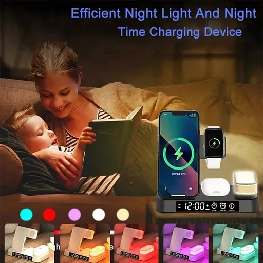 БЗП + годинник + нічник A37 4in1 30W White - фото 2