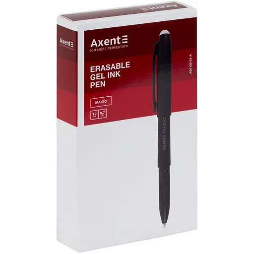 Набір гелевих ручок Axent Magic Пиши-стирай чорний 12 шт. (AG1123-01-A)