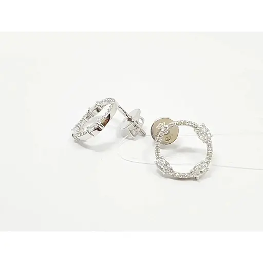 Срібні сережки-пуссети Dear з фіанітами. 3312.1С - фото 4