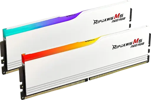 Оперативная память G.Skill 32GB (2x16GB) DDR5 6000MHz Ripjaws M5 Neo RGB White (F5-6000J3636F16GX2-RM5NRW) - фото 1