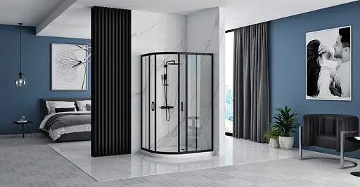 Душевая кабина Rea Look black 80x100 REA-K7900, Черный матовый, Универсальная - фото 3