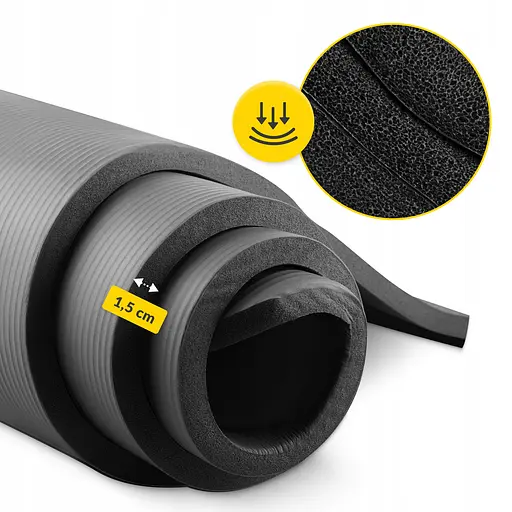 Коврик (мат) спортивный 4FIZJO NBR 190 x 100 x 1.5 см для йоги и фитнеса Black (P-5905973407120) - фото 8