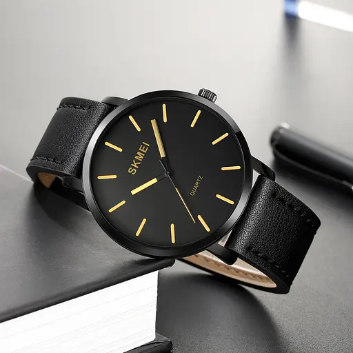 Наручний годинник чоловічий 1984LGD Gold-leather belt Skmei acs0030431 - фото 4