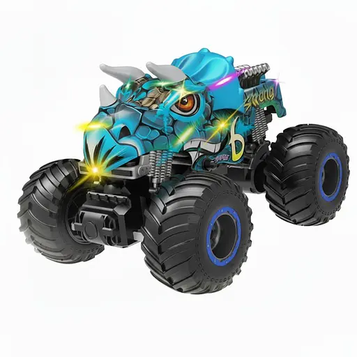 Радиоуправляемая машина-динозавр MK 738 A-01, пульт 2.4GHz, аккумулятор 3.7V, свет, звук, парогенератор, Синяя