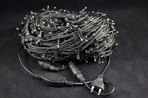 Електрогірлянда вулична на ялинку нитка 50 метрів Холодне світло 500 лампочок Laplandia від мережі світлодіодна, чорний ПВХ провід (w.01.6B.500+) - фото 2