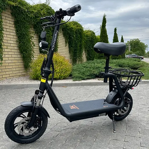 Электросамокат KUGOO Kirin C1+ Plus 18Ah 1000W черный, с усиленной корзинкой - фото 2