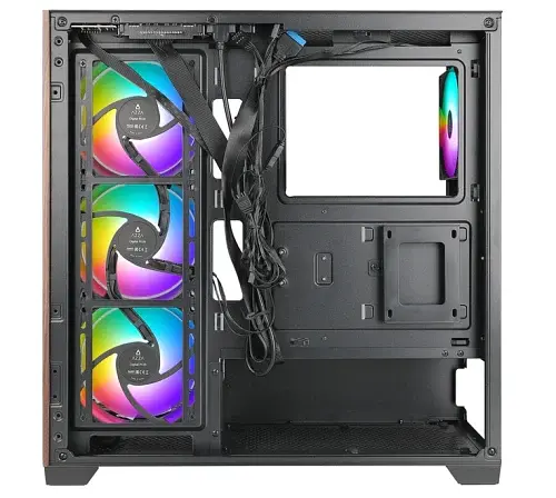 Корпус Azza NEPTUNE, Black, без БЖ, Mid Tower, для ATX/Micro ATX/Mini ITX, USB 3.0/2xUSB 2.0, макс. CPU - 170 мм/VGA - 300 мм, 3x120 мм ARGB, боковая и передняя панель из закаленного стекла CSAZ-491 - фото 1