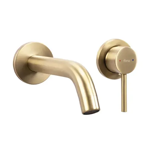 Змішувач для умивальника Rea Owen brushed gold + BOX прихованого монтажу REA-B5334 Золотий - фото 1