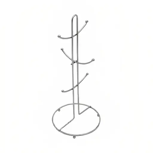 Стойка для чашек подставка сушилка для кружек на 6 крючков из нержавеющей стали H 34 cm, Kitchen Master Серебристый 84929 - фото 1