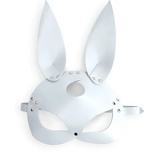 Шкіряна маска зайчика Art of Sex - Bunny mask, колір Білий - фото 3