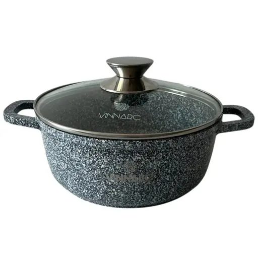 Кастрюля Vinnarc круглая 24 см 4.5 л пепельно-серый (GR-0324CE) - фото 1