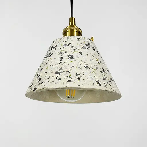 Подвес Terrazzo Cono с белым бетонным плафоном в стиле Ар-деко | Line F | Арт. MJ165/1 WT - фото 5