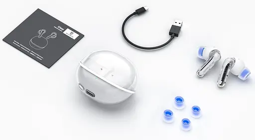 Навушники бездротові SoundPEATS Clear TWS стерео гаранітура в кейсі біла - фото 6