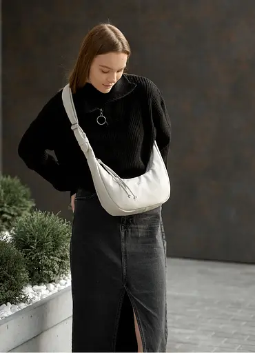 Женская сумка Sambag HOBO S белый 30 х 13 х 8 см (53100030) - фото 4