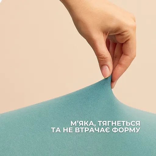 Простынь Ideia трикотажная на резинке 90х200х35 см (8-10983_мята) - фото 6