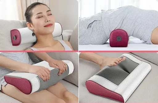 Роликовая массажная подушка Paradise G-23 (прогрев, ароматизация) Бело-красный - фото 6