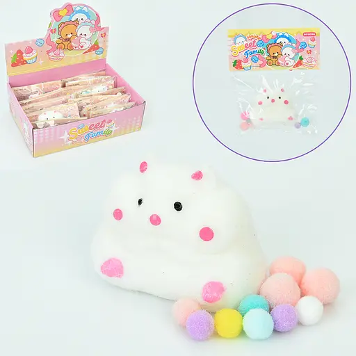 Іграшка Хом’як, 5.5 см, антистрес, мішура, 28.5x20x8.5 см - фото 2