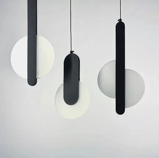 Сучасний мінімалістичний підвіс у чорному корпусі 42х20 см | Арт. AA 229 BK | Line F - фото 3