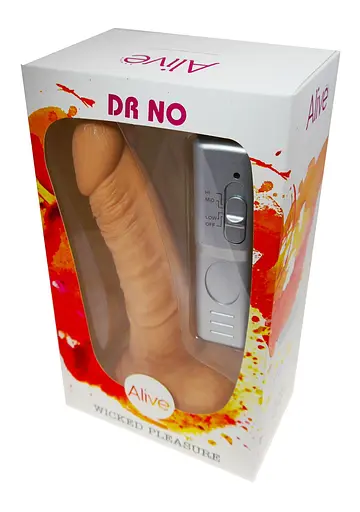 Фалоімітатор з вібрацією Alive Dr.No 20 см тілесний - фото 3