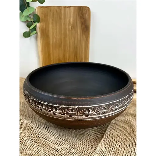 Пловниця 7 л керамічна (глиняна) різьблена Ангоб - фото 2