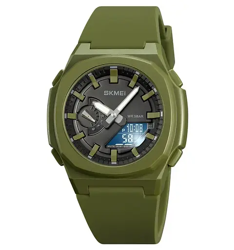 Годинник чоловічий наручний Skmei 2091 (Зелений з чорним) - фото 3