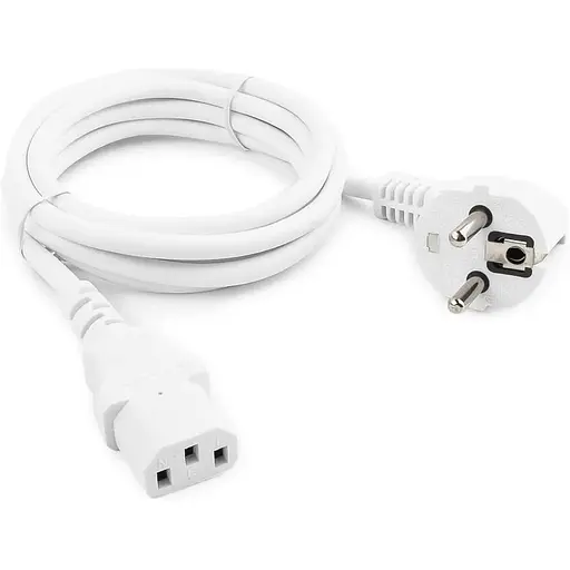 Кабель живлення Cablexpert 3 x 0.75 мм CEE 7/7 IEC C13 євровилка 1.8 м білий (PC-186W-VDE)