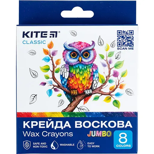 Крейда воскова Kite Classic Jumbo 8 кольорів (K-076)