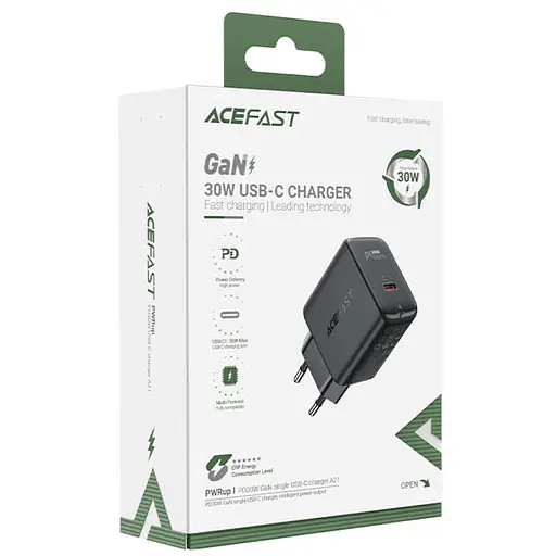МЗП Acefast A21 PD30W GaN (1USB-C) Black - фото 4