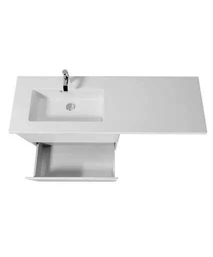 Тумба Мойдодир Палермо 80-U Adam 140 L Білий підвісна з крилом над пральною машиною Білий - фото 7