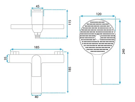 Смеситель для ванны Rea Avalon brushed gold настенный с изливом REA-B2707 Золотой - фото 5
