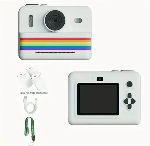 Детская цифровая фотокамера RAINBOW 2,8" мгновенная печать с термопринтером 1500 мАч Белый - фото 2
