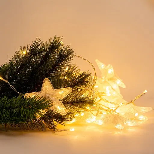 Гирлянда Chomik Штора звезды 136LED теплый белый 3м (LED0030) - фото 6