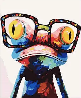 Набір для розпису картини по номерам Strateg Поп-арт: Жабка в очках, VA-2112
