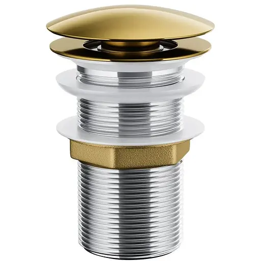 Донний клапан для умивальника Corsan click-clack gold без переливу MUKKGL, Золотий - фото 1