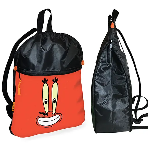 Рюкзак-мешок для обуви,спортивной формы Губка Боб детская сумка для сменки с расширителем (01232)