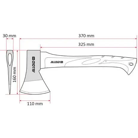 Топор Alloid ручка из фибергласа 800 г 37 см (AF-7014800) - фото 2