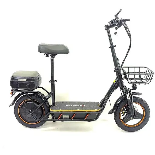 Электросамокат Cruiser C1 Pro 14" (1000W 48V 24Ah) корзина + пластиковый бокс - фото 3