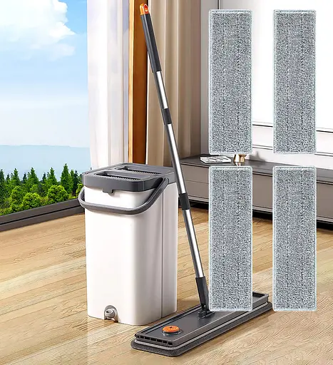 Набор швабра и ведро с отжимом Joybos Z87 (четыре сменные насадки) - фото 4