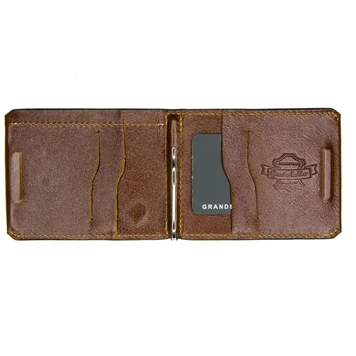 Кожаный зажим для денег мужской Grande Pelle 10х8х1 см acs0032192 - фото 2